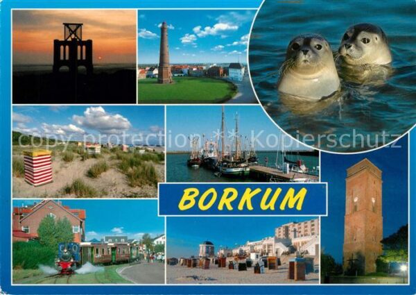 Borkum Denkmal Leuchtturm Dünen Hafen Fischkut