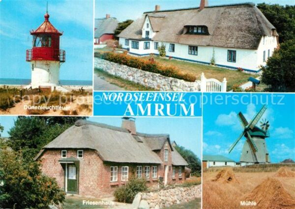 Amrum Dünenleuchtfeuer Friesenhaus Windmühle
