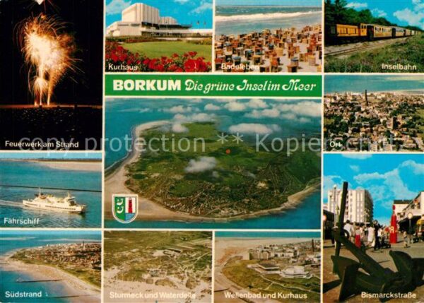 Borkum Feuerwerk Strand Fährschiff Kurhaus Ins