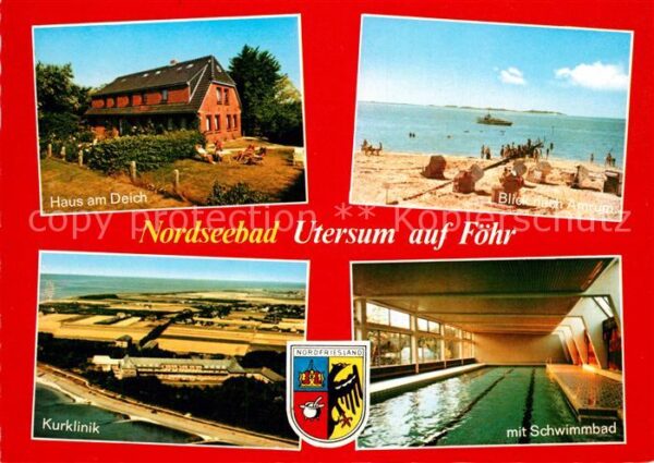 Utersum Haus am Deich Strand Blick nach Amrum H