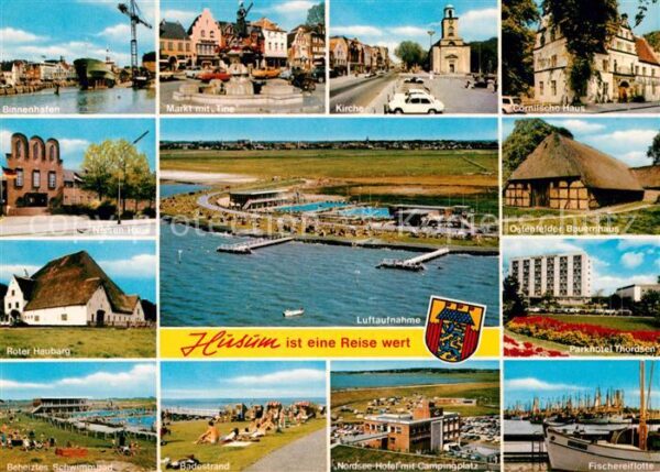 Husum Nordfriesland Binnenhafen Markt Brunnen Kirche Cornil