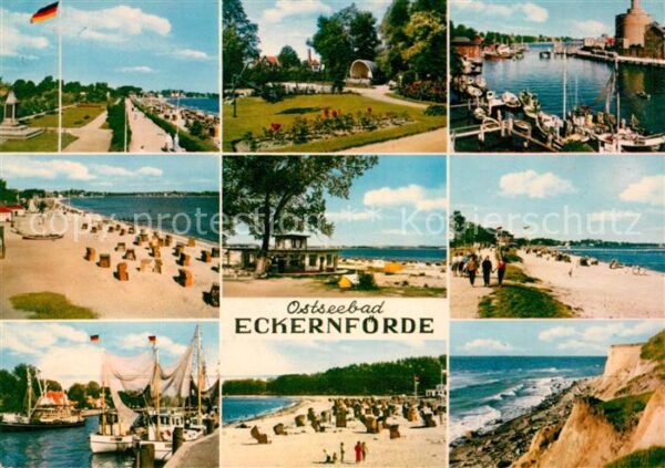 Eckernfoerde Strand Promenade Konzertpavillon Hafen
