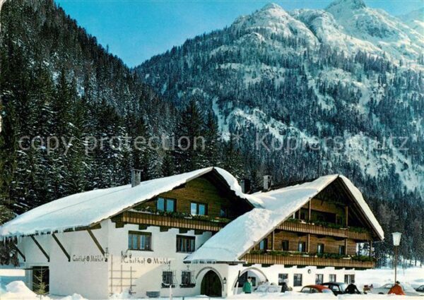 Unterleutasch Gasthof Mühle Winterlandschaft Alpen