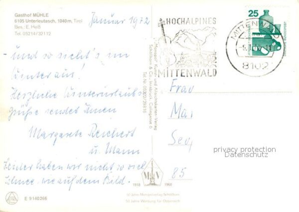 Unterleutasch Gasthof Mühle Winterlandschaft Alpen – Bild 2