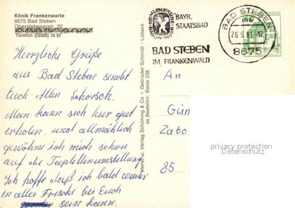Bad Steben Klinik Frankenwarte Innenansichten Hall – Bild 2