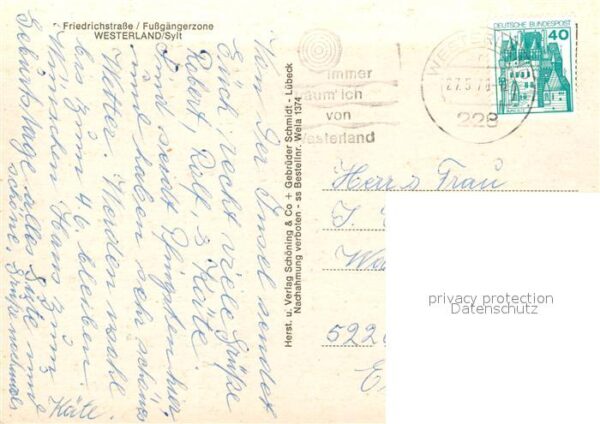 Westerland Sylt Strassenpartien Landkarte Wattenmeer Wa – Bild 2