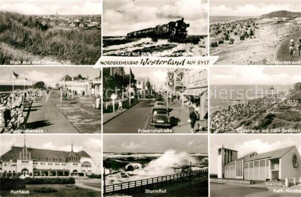 Westerland Sylt Strand Kurpromenade Kurhaus Sturmflut K