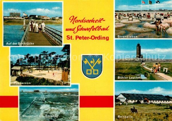 Peter-Ording St Leuchtturm Strandleben Seebrücke Sturmf