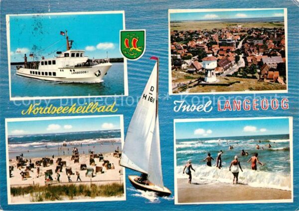 Langeoog Nordseebad Fliegeraufnahme Wasserturm MS Langeoog
