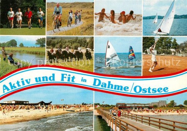 Dahme Ostseebad Tennis Reiter Radfahrer Strand Windsurf