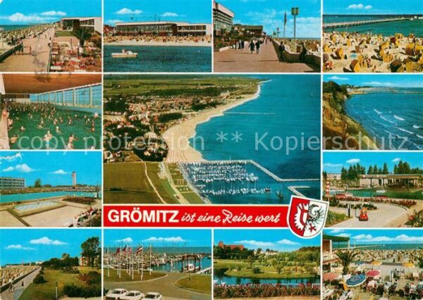 Groemitz Ostseebad Fliegeraufnahme Hafen Schwimmbad Strand
