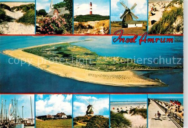 Amrum Fliegeraufnahme Leuchtturm Windmühle Ha