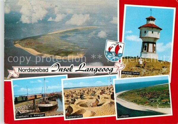 Langeoog Nordseebad Fliegeraufnahme Wasserturm Inselbahn An