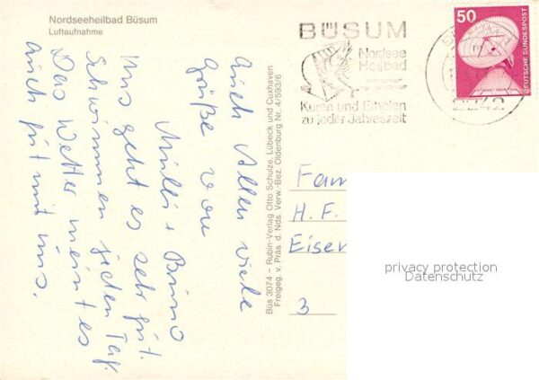 Buesum Nordseebad Fliegeraufnahme Strand Hotels Hafen – Bild 2