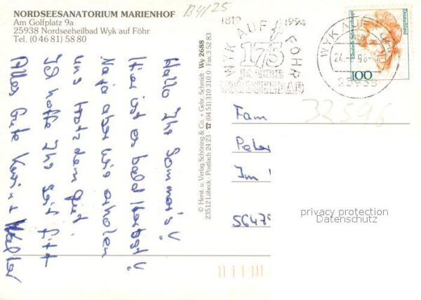Wyk Foehr Nordseesanatorium Marienhof Wappen – Bild 2
