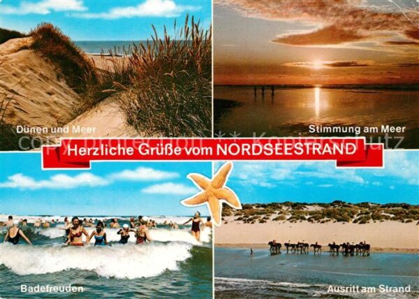 Nordsee Region Dünen Meer Ausritt Strand Abendstimmung