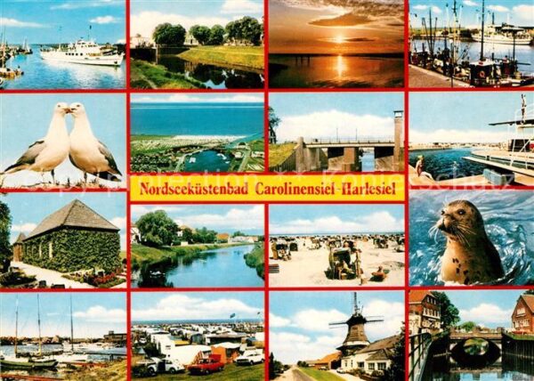 Carolinensiel-Harlesiel Ostfriesland Hafen Fährschiff Strand Mühle Campingpl