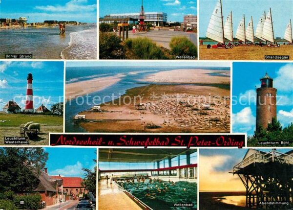 Peter-Ording St Böhler Strand Wellenbad Leuchttürme Wes