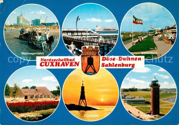 Cuxhaven Nordseebad Wattwagen Sahlenburg Leuchtturm Alte Li