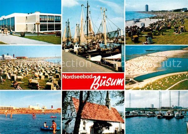 Buesum Nordseebad Strand Hafen Fliegeraufnahme
