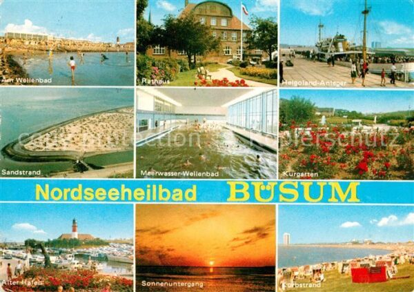 Buesum Nordseebad Wellenbach Rathaus Helgoland Anleger Sa