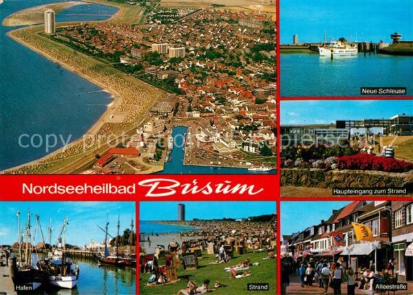 Buesum Nordseebad Fliegeraufnahme Neue Schleuse Hafen Str