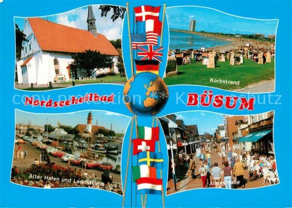 Buesum Nordseebad Clemens Kirche Korbstrand Alter Hafen L
