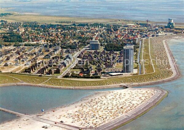 Buesum Nordseebad Fliegeraufnahme Sand Grünstrand Perlebu