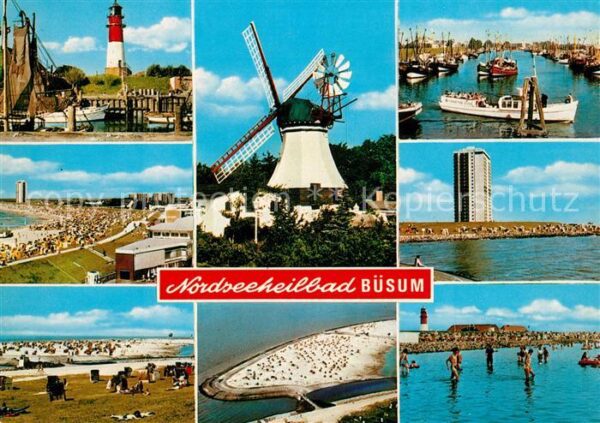 Buesum Nordseebad Leuchtturm Windmühle Hafen Fliegeraufna