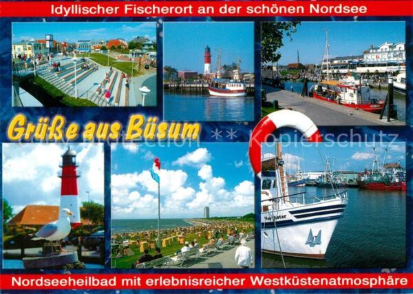 Buesum Nordseebad Leuchtturm Hafen Strand Promenade