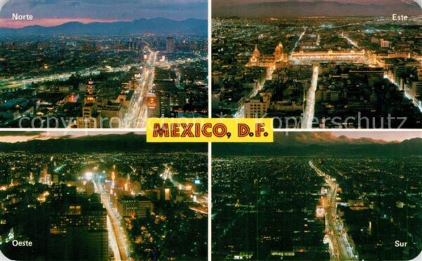 Mexico City Fliegeraufnahmen bei Nacht