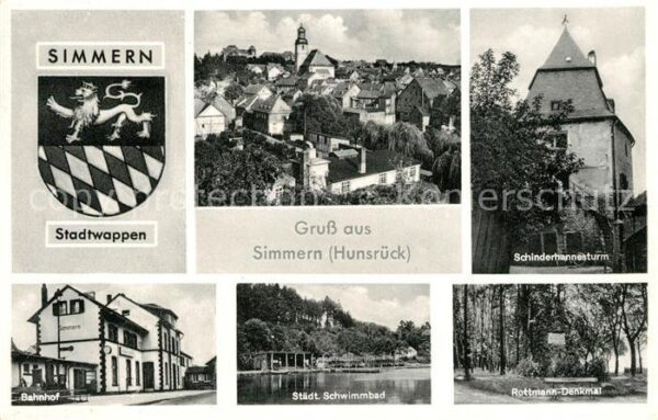 Simmern Hunsrueck Fliegeraufnahme Schinderhannesturm Rott