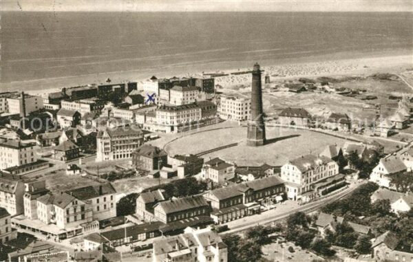 Borkum Fliegeraufnahme mit Leuchtturm und Stra
