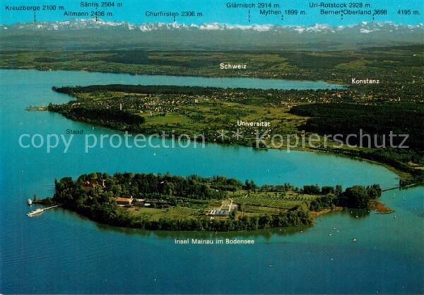 Insel Mainau Fliegeraufnahme mit Staad Bodensee Kons