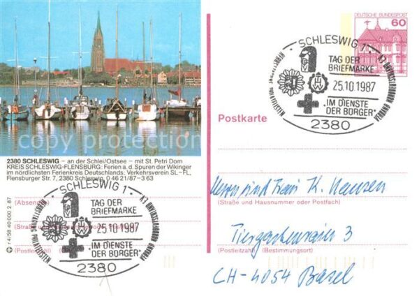 Schleswig Schlei Segelhafen mit St. Petri Dom
