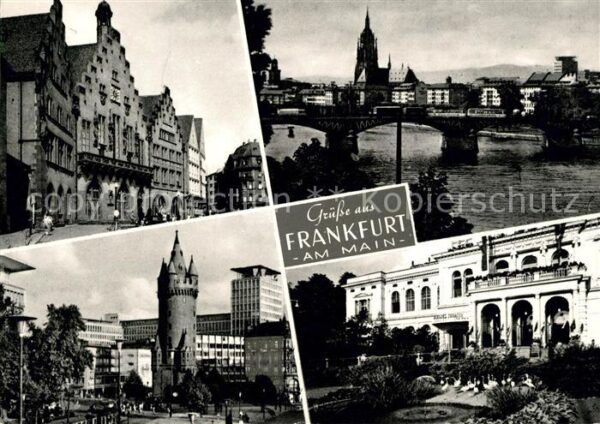 Frankfurt Main Römer Mainufer Eschenheimer-Turm Flamin