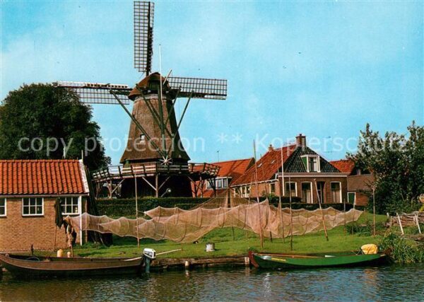 Niederlande Mooi Friesland Sloten Mühle Fischernetz