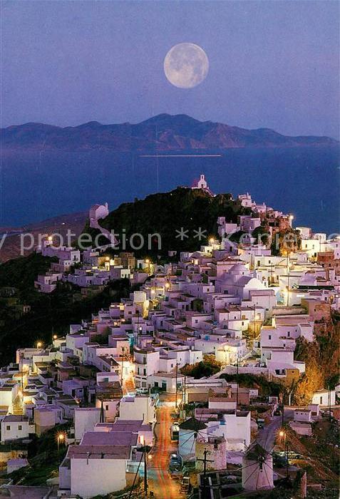 Serifos Fliegeraufnahme bei Vollmond