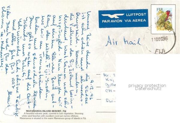 Fiji Matamanoa Insel Fliegeraufnahme – Bild 2
