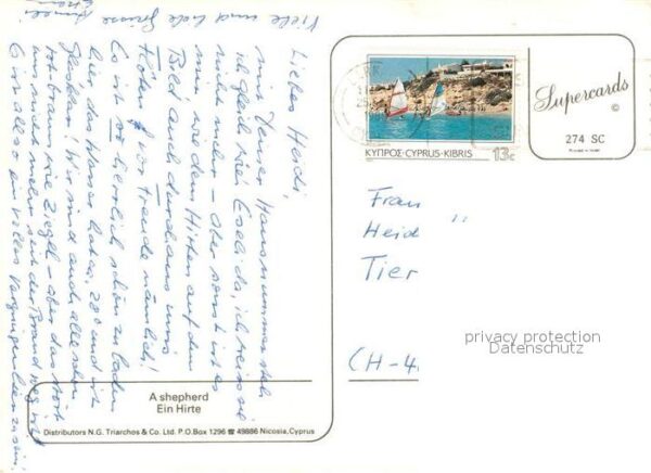 Cyprus Zypern Bauer mit Hund und Esel – Bild 2