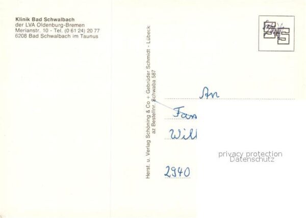 Bad Schwalbach Klinik der LVA Oldenburg Bremen Hallenb – Bild 2