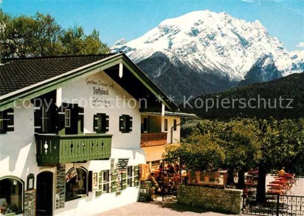Ramsau Berchtesgaden Berggasthof Pension Zipfhäusl mit Watzm