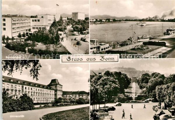 Bonn Rhein Bundeshaus Rheinpromenade Blick auf Sie