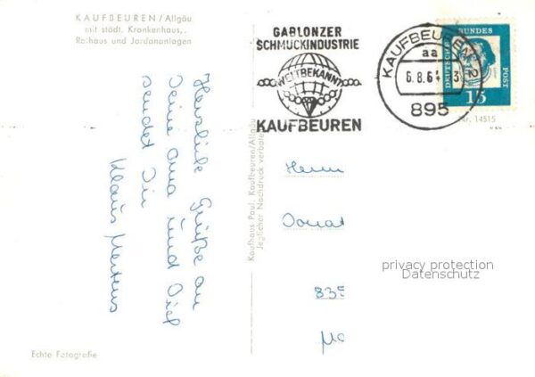 Kaufbeuren Krankenhaus Rathaus Jordananlagen Fontä – Bild 2