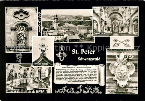 St Peter Schwarzwald St Petrus Statue Kloster Bibliothek Bar