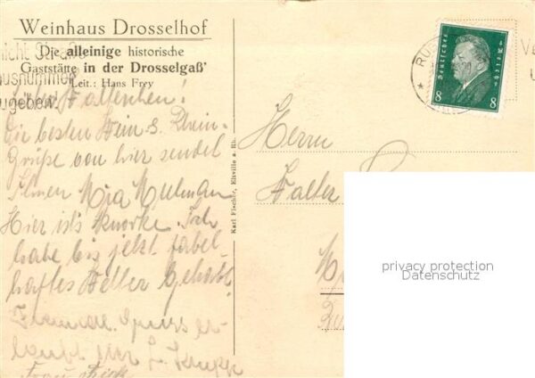 Ruedesheim Rhein Drosselgasse Gedicht von Otto von Hausm – Bild 2