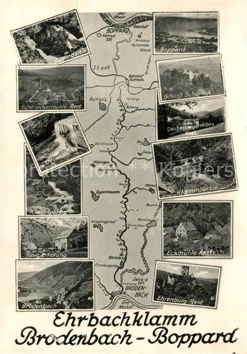 Boppard Rhein und Umgebung bis Brodenbach Ehrbachklam