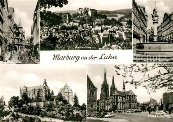 Marburg Lahn Gesamtansicht mit Schloss Wettergasse M