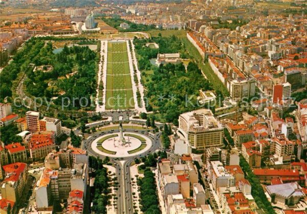 Lisboa Park Eduard VII and Liberty Avenue aeri
