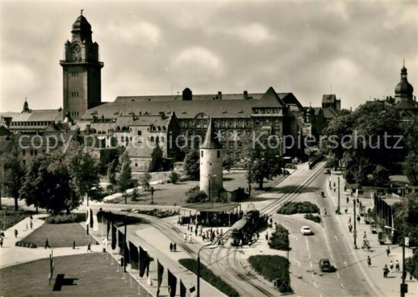 Plauen Vogtland Otto Grotewohl Platz Rathausturm